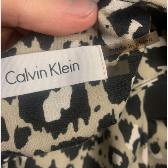 CALVIN KLEIN leopard print sleeveless sheath dress $168 - size‎ 6 - Picture 2 of 3